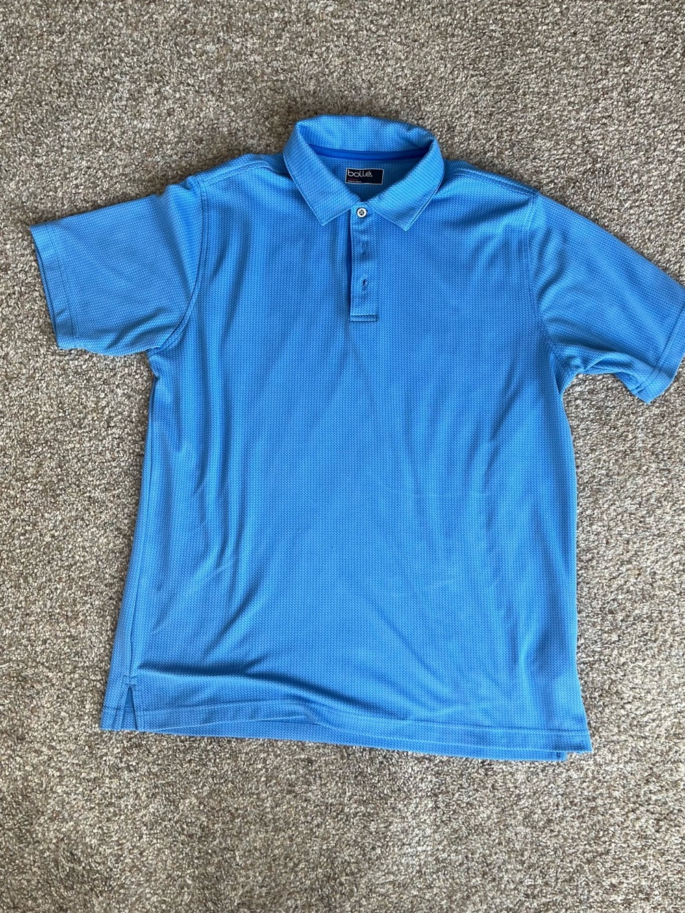 Blue Pique Performance Polo Shirt